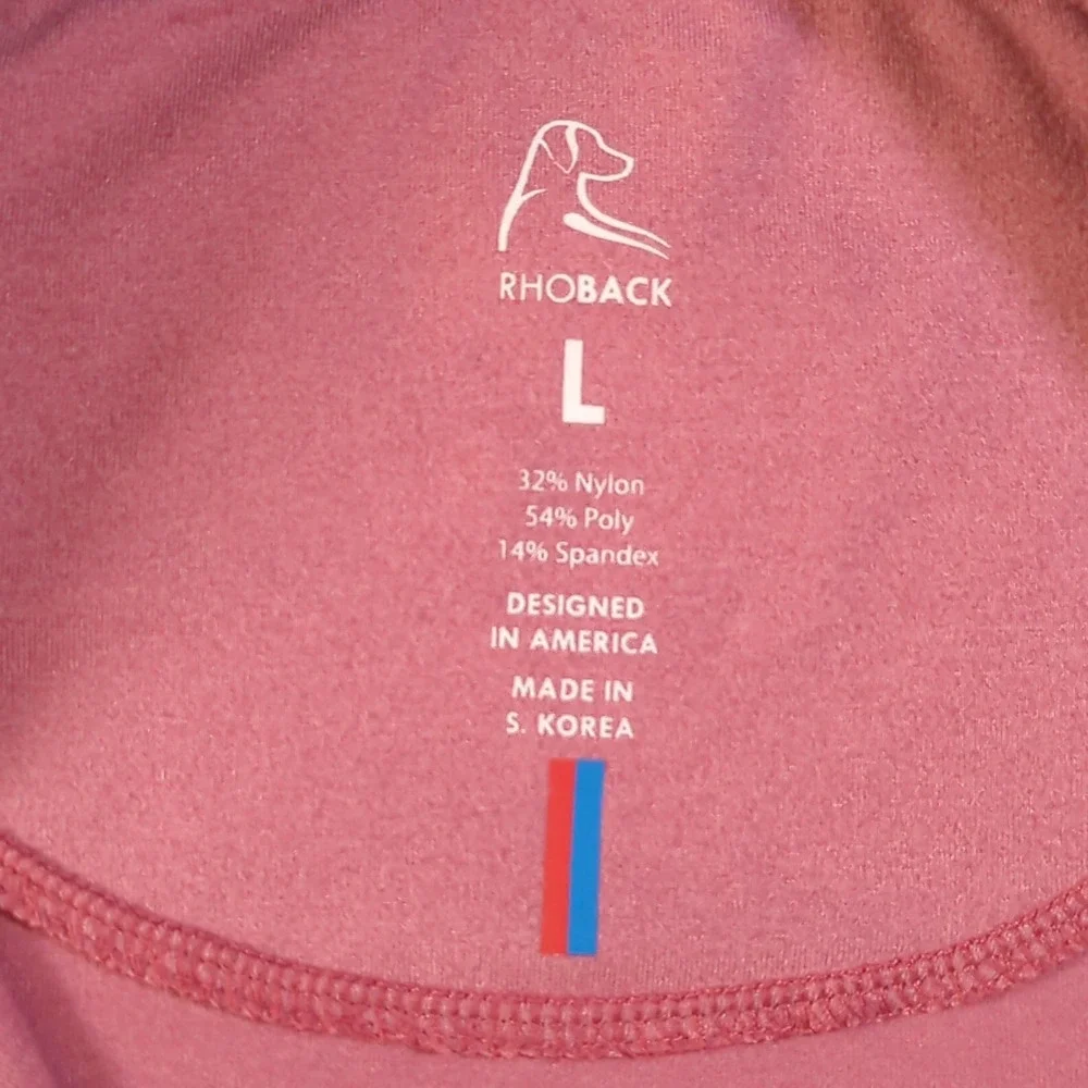 Rhoback Barstool Golf Pullover Mens Large Coral Quarter Zip Performance Stretch